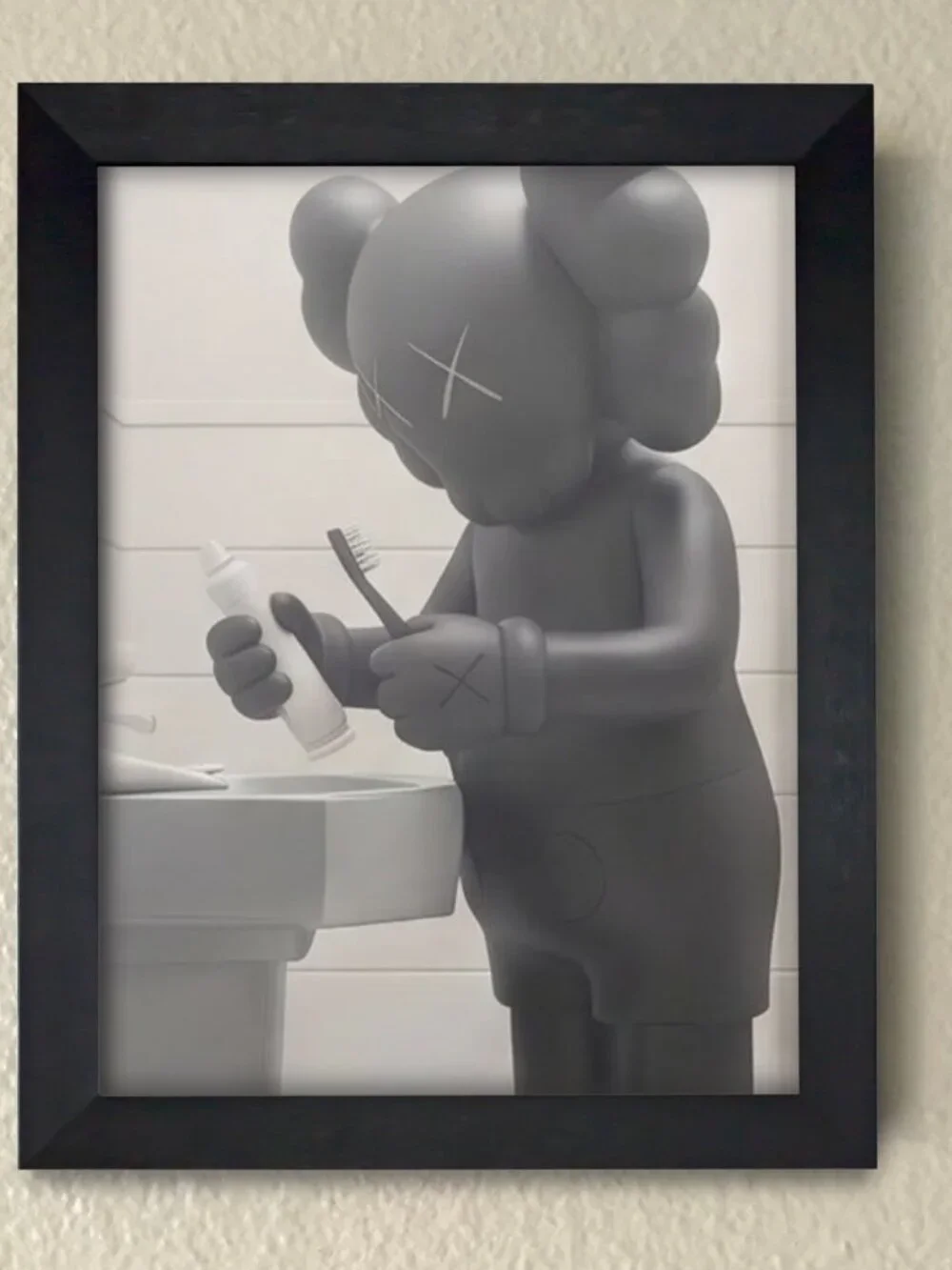 KAWS Framed Bathroom Wall Art